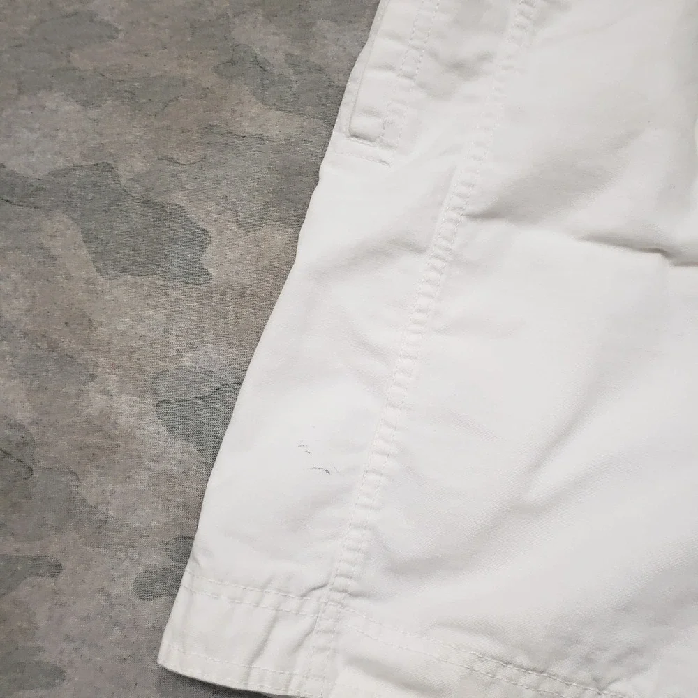 Vintage Weeds Shorts Mens 36 White Cargo Pockets Drawstring Hook N Loop